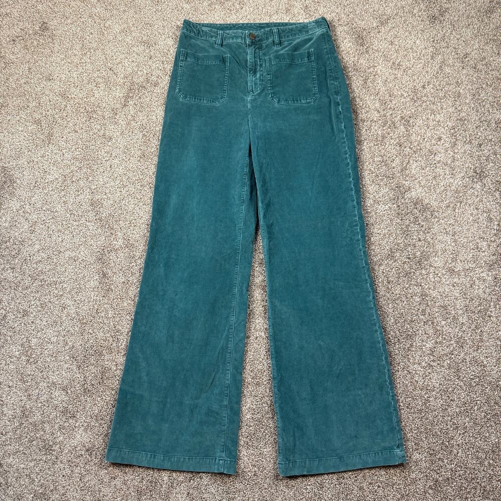 Faherty Corduroy Pants Stretch Patch Pockets Sea Moss Size 30 Wide Leg / Flare